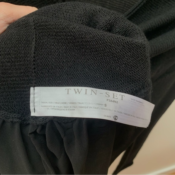 Twin-Set Simona Barbieri Size Small Dress Black Knit Wool Blend Ruffle Mini - Picture 11 of 14